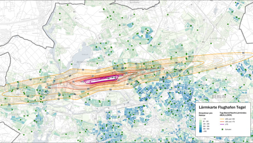 Lärmkarte des Flughafen Tegels