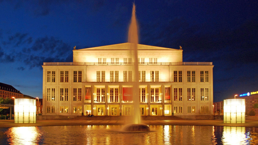 Das Opernhaus auf dem Augustusplatz in Leipzig